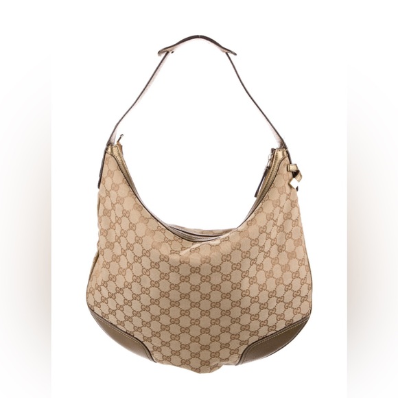 Gucci Handbags - Gucci Beige/Gold GG Canvas and Leather Small Princy Hobo reposh @bagriculture